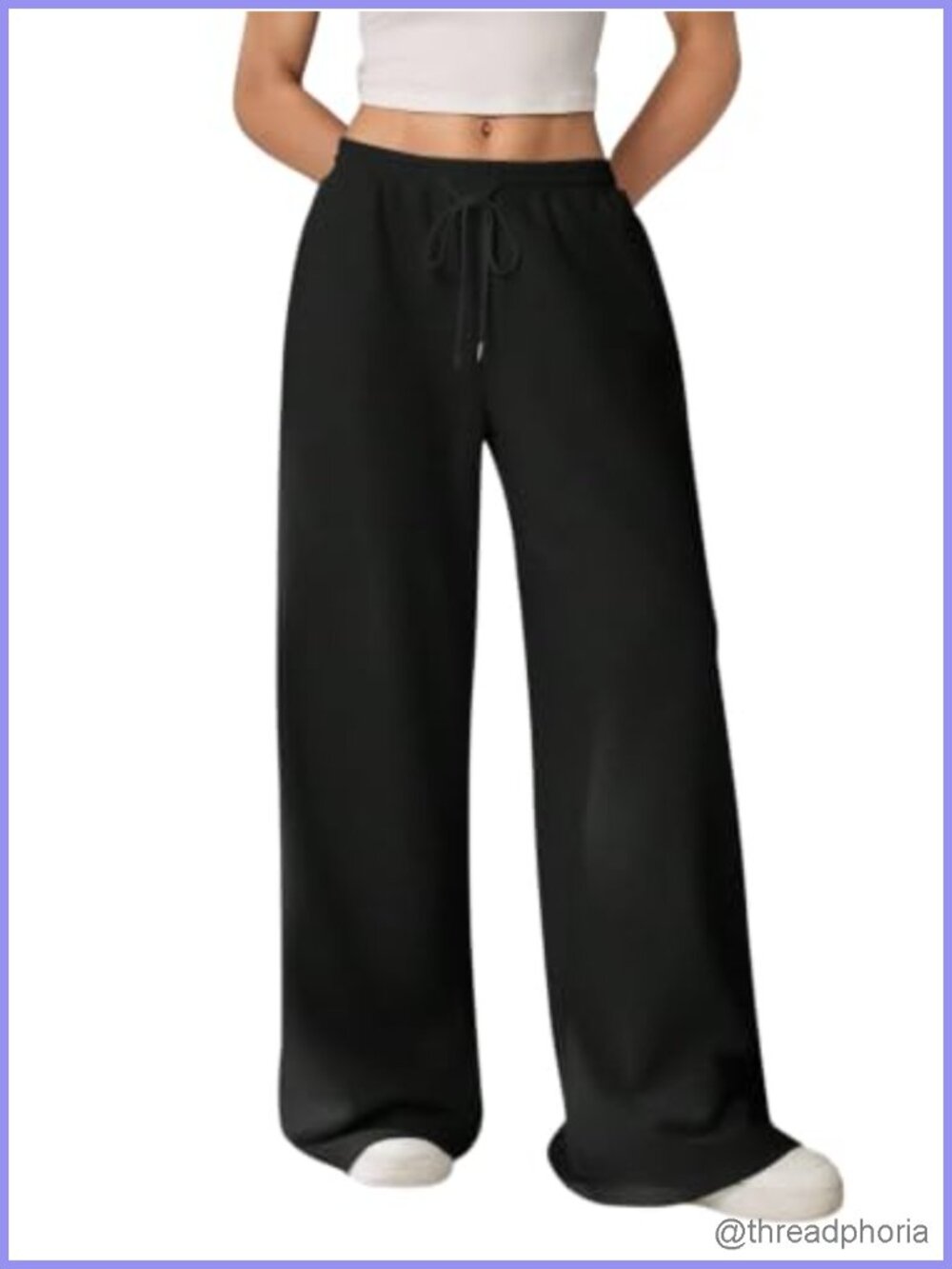 Wide Leg Baggy Sweatpants Women Tall Drawstring Low Rise Pockets Casual Track